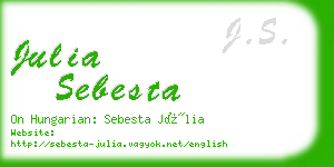 julia sebesta business card